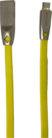 Awei CL-96 1m Flat USB 2.0 to micro USB Cable Yellow