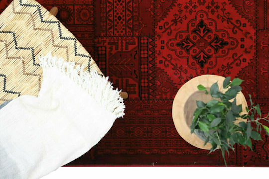 Royal Carpet Afgan 7675A με Κρόσια 100x160cm Dark Red
