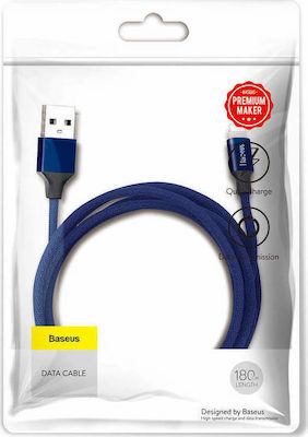 Baseus Yiven Împletit USB-A la Cablu Lightning Albastru 1.8m (CALYW-A13)