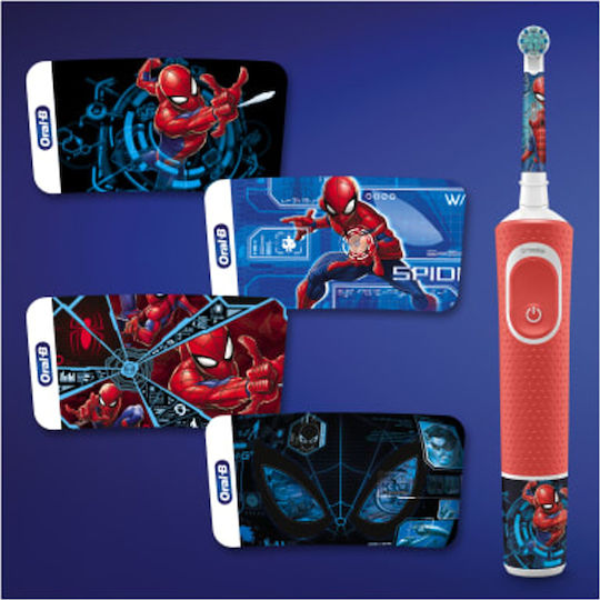 Oral-B Vitality Spiderman Children's Electric Toothbrush with Chronograph for 3+ Years Spiderman Red