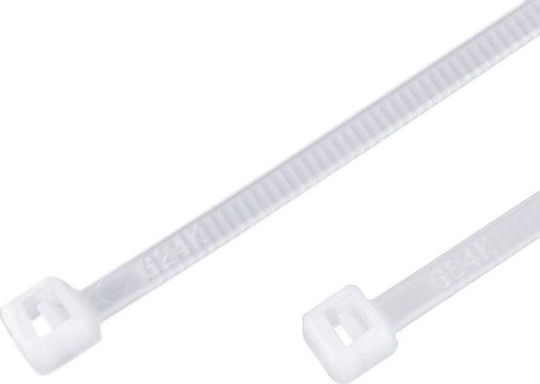 Benman Pack of 100pcs White Plastic Cable Ties 250x4.8mm 70773