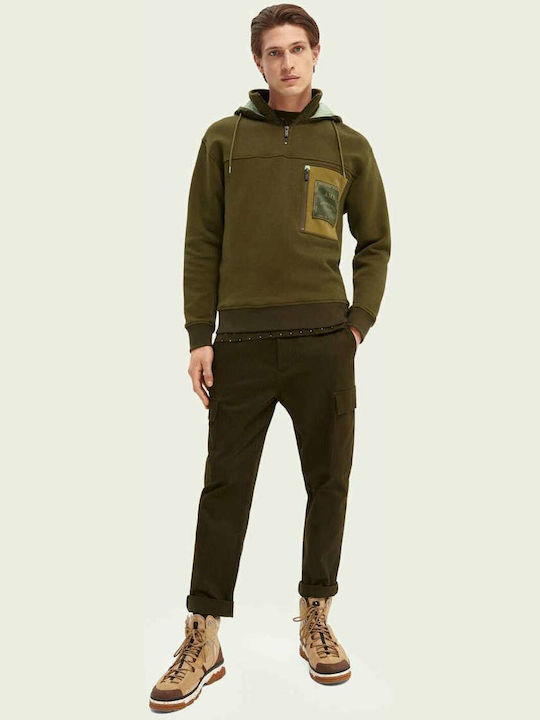 Scotch & Soda Men's Sweatshirt with Hood Green