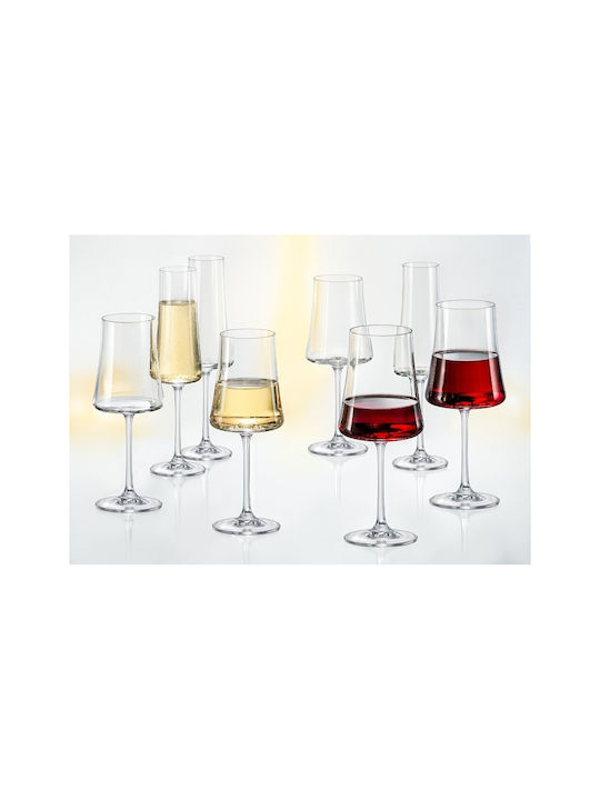 Bohemia White Set of Glasses for White Wine made of Glass Stemmed 360ml 6pcs