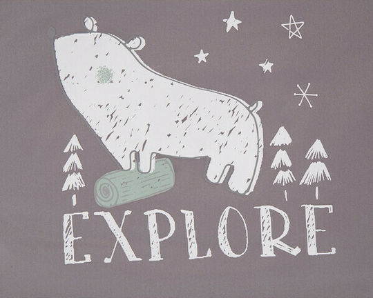Kikka Boo Polar Bear Ποδόσακος Καροτσιού Αδιάβροχος Grey με Fleece Επένδυση 95x48εκ.