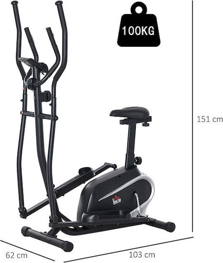HomCom Mașină eliptică magnetică cu disc 3kg pentru utilizator până la 100kg