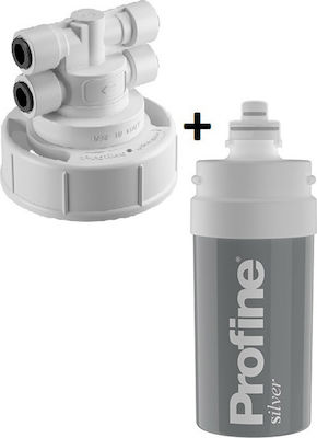 Profine Home Kit Wasserfiltrationssystem Unter der Spüle Durchmesser 1/4'' mit Wasserhahn & Ersatzfilter Profine Silber Mini 0,5μm