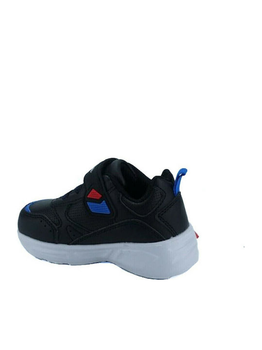 Low Cut Wave Kids Sneakers with Scratch & Lights Black