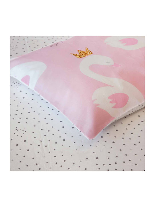 Kocoon Swan Baby Quilt Baumwolle Rosa 110x150cm