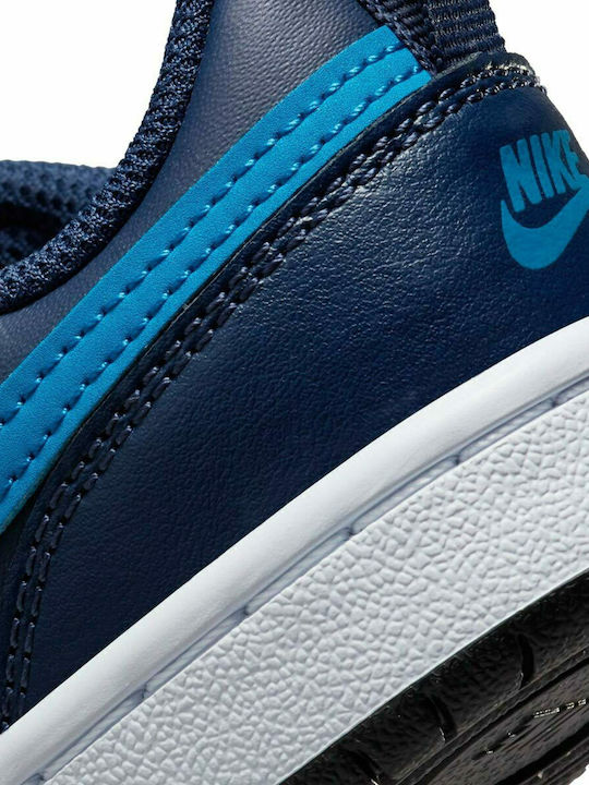 Court Court Borough Kids Sports Shoes Basketball with Hoop & Loop Closure Midnight Navy / Imperial Blue