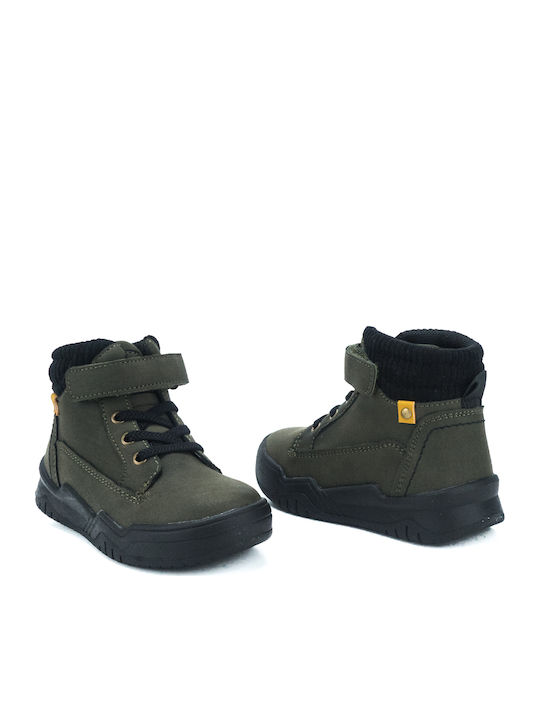 Anatomical Kids Boots with Velcro Khaki