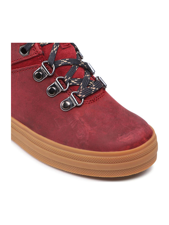 Nova Hike K Anatomical Leather Kids Boots with Zipper Burgundy