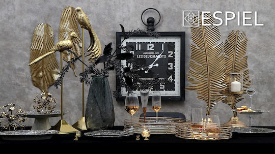 Espiel Marble Πιάτο Βαθύ Κεραμικό Μαύρο με Διάμετρο 24cm