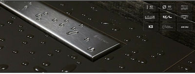 Karag Confluo Premium Oțel inoxidabil Canal Etaj cu Lungime 45cm Argint oțel inoxidabil