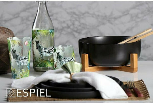 Espiel Step Plate Shallow made of Porcelain Black with Diameter 30cm