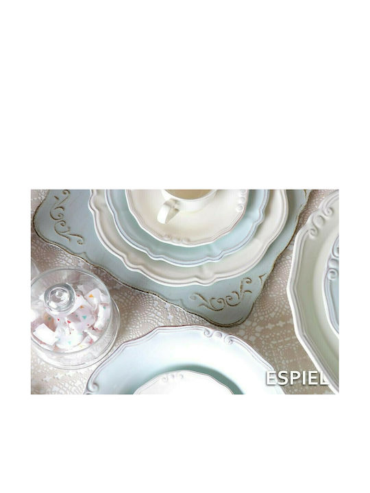 Espiel Tiffany Plate Soup Ceramic Blue with Diameter 24cm