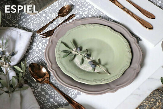 Espiel Tiffany Plate Soup Ceramic Physical with Diameter 24cm