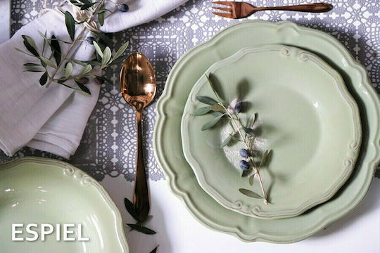 Espiel Tiffany Plate Soup Ceramic Physical with Diameter 24cm
