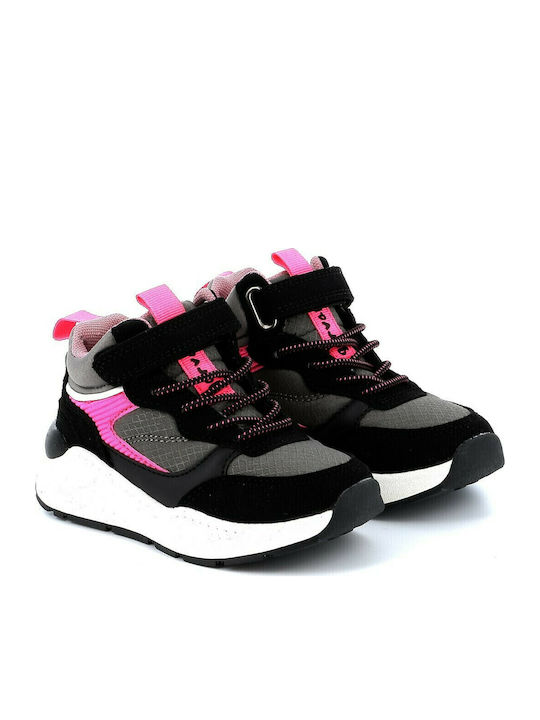 Παιδικά Sneakers High Ανατομικά με Σκρατς Γκρι