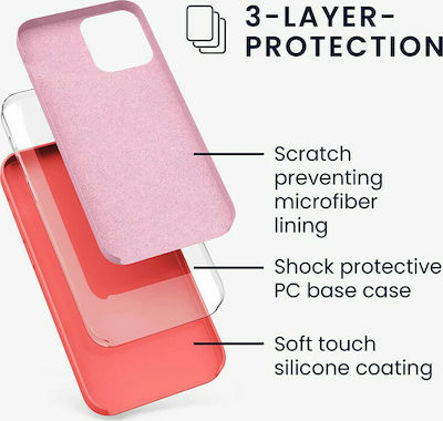 KWmobile Rubber Silicone Back Cover Living Coral (iPhone 12 / 12 Pro)