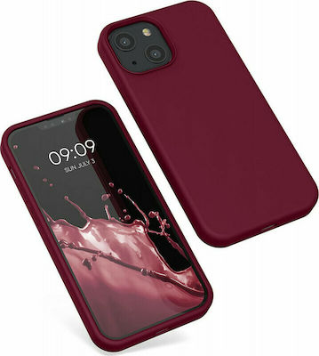 KWmobile Rubberized Umschlag Rückseite Silikon Rhubarb Red (iPhone 13 Mini) 55877.209