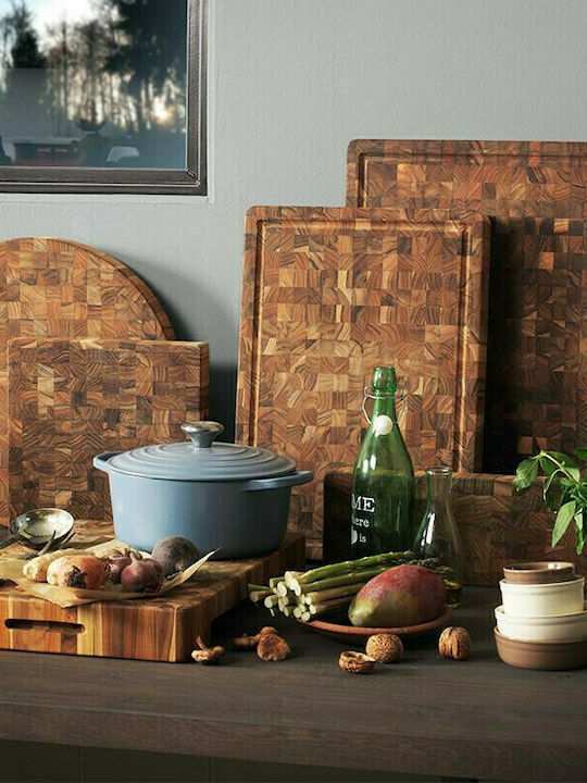 TeakHaus Butcher Block Servierplatte Hölzernes 50.8x35.6x6.4cm 1Stück