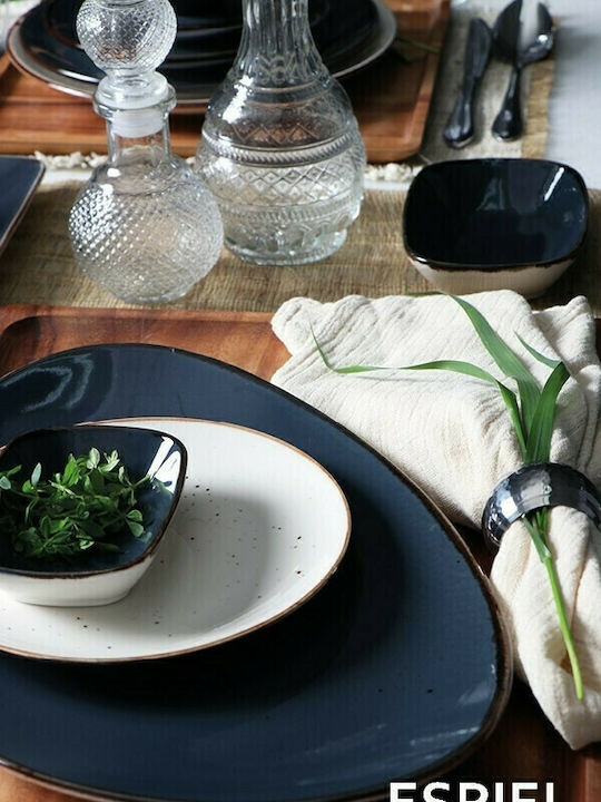 Espiel Terra Plate Shallow Porcelain Black 36x24.5cm 1pcs