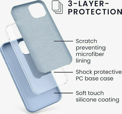 KWmobile Rubberized Coperta din spate Silicon Matte Light Blue (iPhone 13) 55878.58