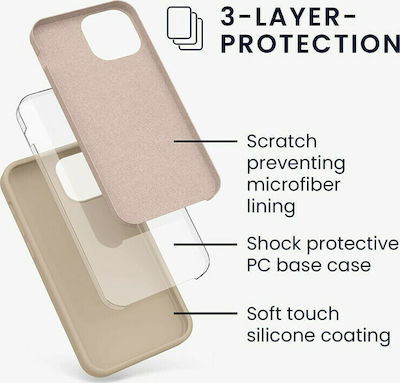 KWmobile Rubberized Umschlag Rückseite Silikon Mother Of Pearl (iPhone 13 Mini) 55877.154