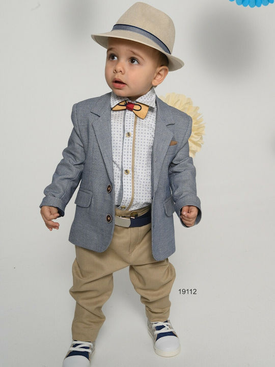 Bonito Baby Βαπτιστικό Κοστούμι Μπλε 6τμχ Bonito Baby Βαπτιστικό Κοστούμι Μπλε 6τμχ