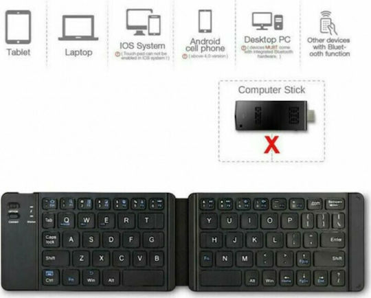 Andowl Q-815 Ασύρματο Bluetooth Πληκτρολόγιο Αγγλικό US