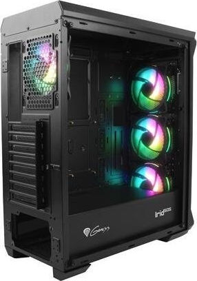 Genesis Irid 505 ARGB Gaming Midi-Turm Computergehäuse mit Seitenfenster Schwarz
