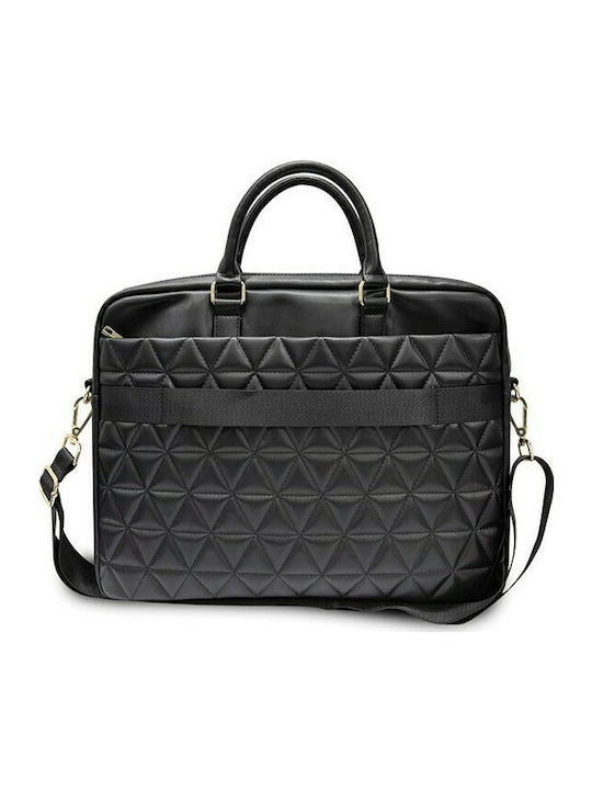 Guess Quilted Tasche Schulter / Handheld für Laptop 15" in Schwarz Farbe