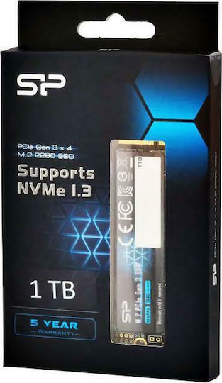Silicon Power P34A60 SSD 1TB M.2 Type With PCI Express 3.0 Connection SP001TBP34A60M28