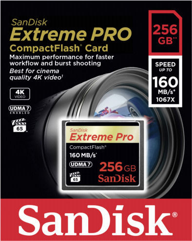 Sandisk Extreme Pro CompactFlash 256GB 160MB/s