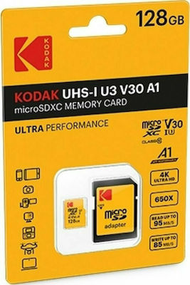 Kodak Ultra Performance microSDXC 128GB Class 10 U3 V30 A1 UHS-III with Adapter