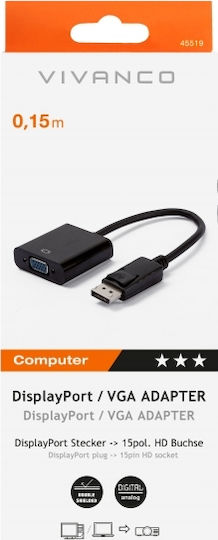 Vivanco 45519 Конвертор DisplayPort мъжки към VGA женски