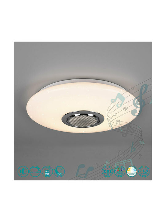 Trio Lighting Musica Smart Deckenleuchte 41cm Weiß mit Integrierter LED und Fernbedienung