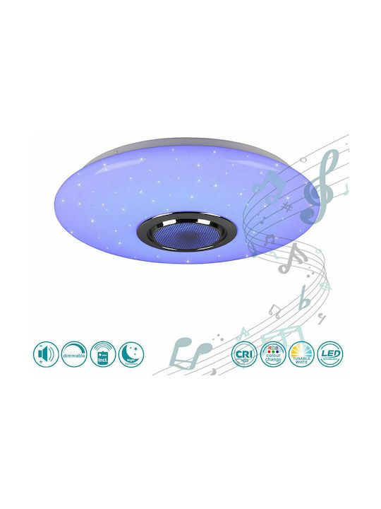 Trio Lighting Musica Smart Deckenleuchte 41cm Weiß mit Integrierter LED und Fernbedienung