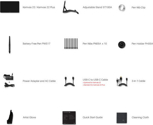 Huion Kamvas 22 Plus Stylus pen with Display FHD 21.5"