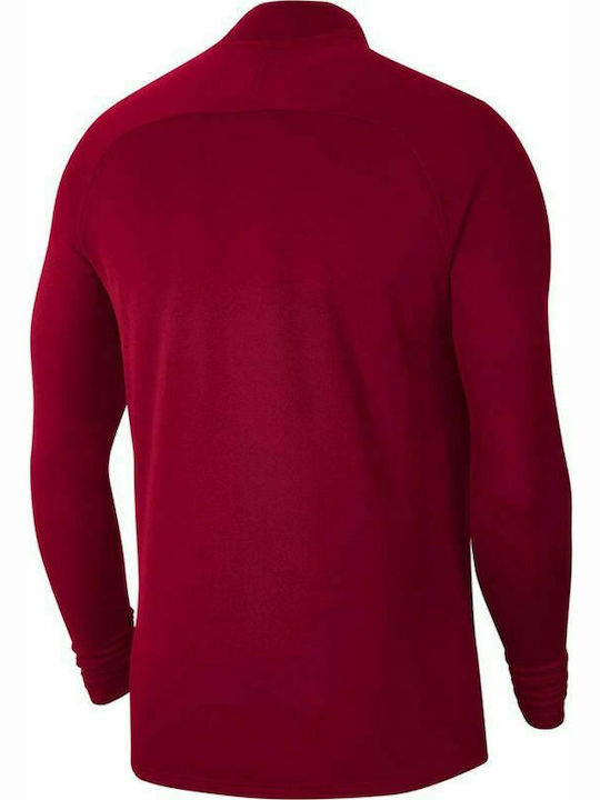 Nike Academy Soccer Drill Men's Athletic Long Sleeve Blouse Dri-Fit with Zipper Burgundy