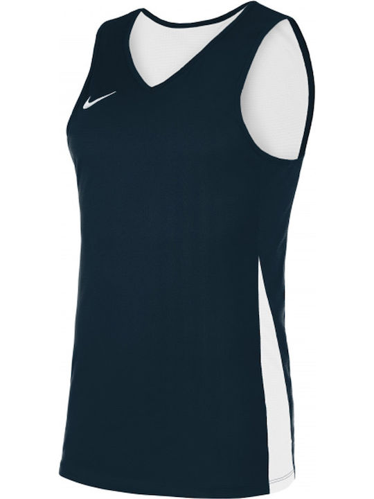 Nike Reversible Bluza Sportivă pentru Bărbați cu Mânecă Scurtă cu Decolteu în V Marina