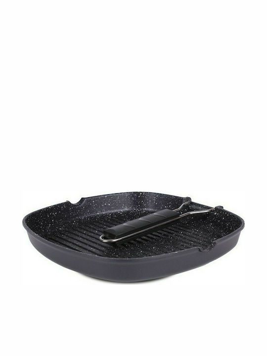 Muhler Grill aus Druckguss-Aluminium mit Steinbeschichtung 28cm