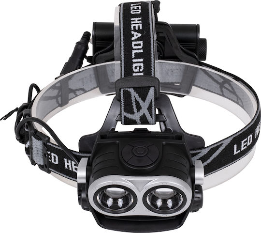 GloboStar Rechargeable Headlamp LED IP65 with Maximum Brightness 2500lm XML2-T6 Chip 25 Watt Black