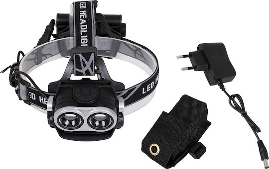 GloboStar Rechargeable Headlamp LED IP65 with Maximum Brightness 2500lm XML2-T6 Chip 25 Watt Black