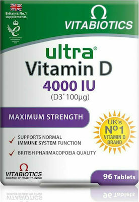 Vitabiotics Ultra Vitamin D3 Βιταμίνη για Ανοσοποιητικό 4000iu 96 ταμπλέτες