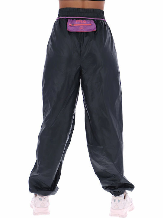 Abia Parachute Παντελόνι Φόρμας με Λάστιχο Black/Dewberry/Desert Rose
