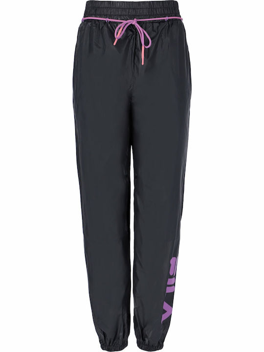 Abia Parachute Παντελόνι Φόρμας με Λάστιχο Black/Dewberry/Desert Rose