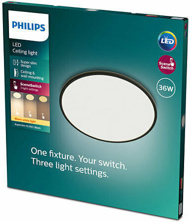 Philips Rotund În aer liber Panou LED Putere 36W cu Alb Cald Lumini 55x55cm.