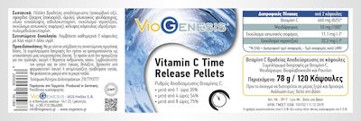 Viogenesis Vitamin C Time Release Original Triple Phase Vitamina pentru Energie & Întărirea Sistemului Imunitar 732.6mg 120 capace