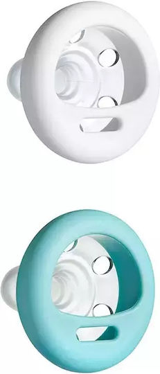 Tommee Tippee Suzete ortodontice Silicon Albastru deschis și alb pentru 0-6 luni 2buc